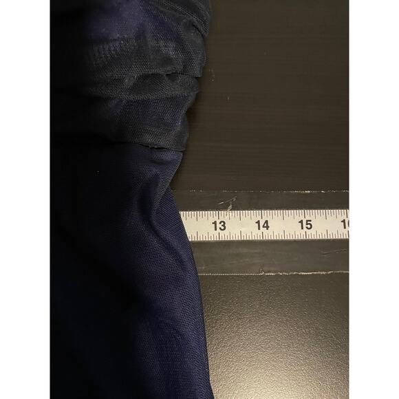 Vintage Blondie Nites Juniors Dress Size 1 Blue Mesh Babydoll HOCO Prom Y2K FLAW - Picture 6 of 8